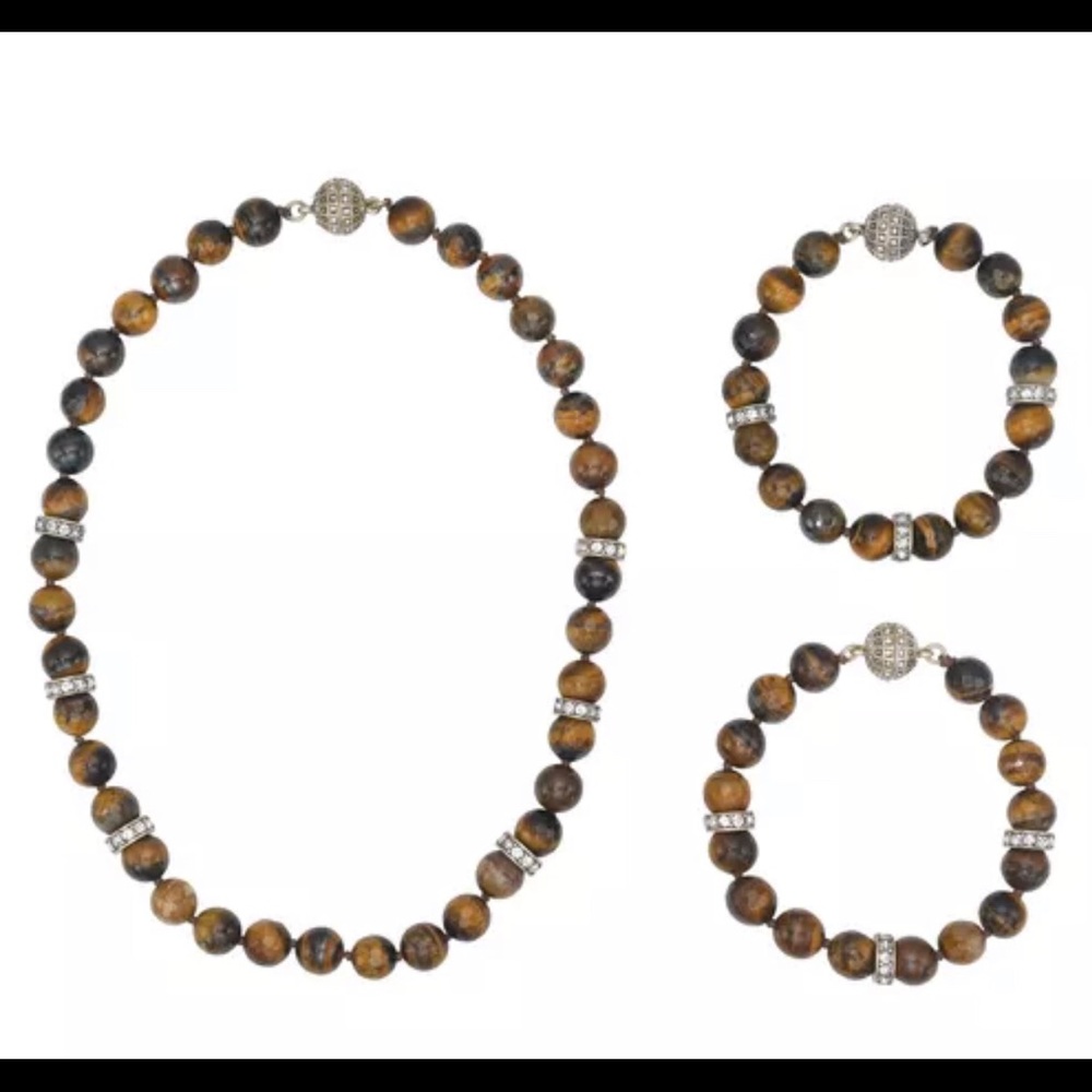 New Chloe + Isabel Tiger Eye Convertible Necklace - Picture 4 of 12